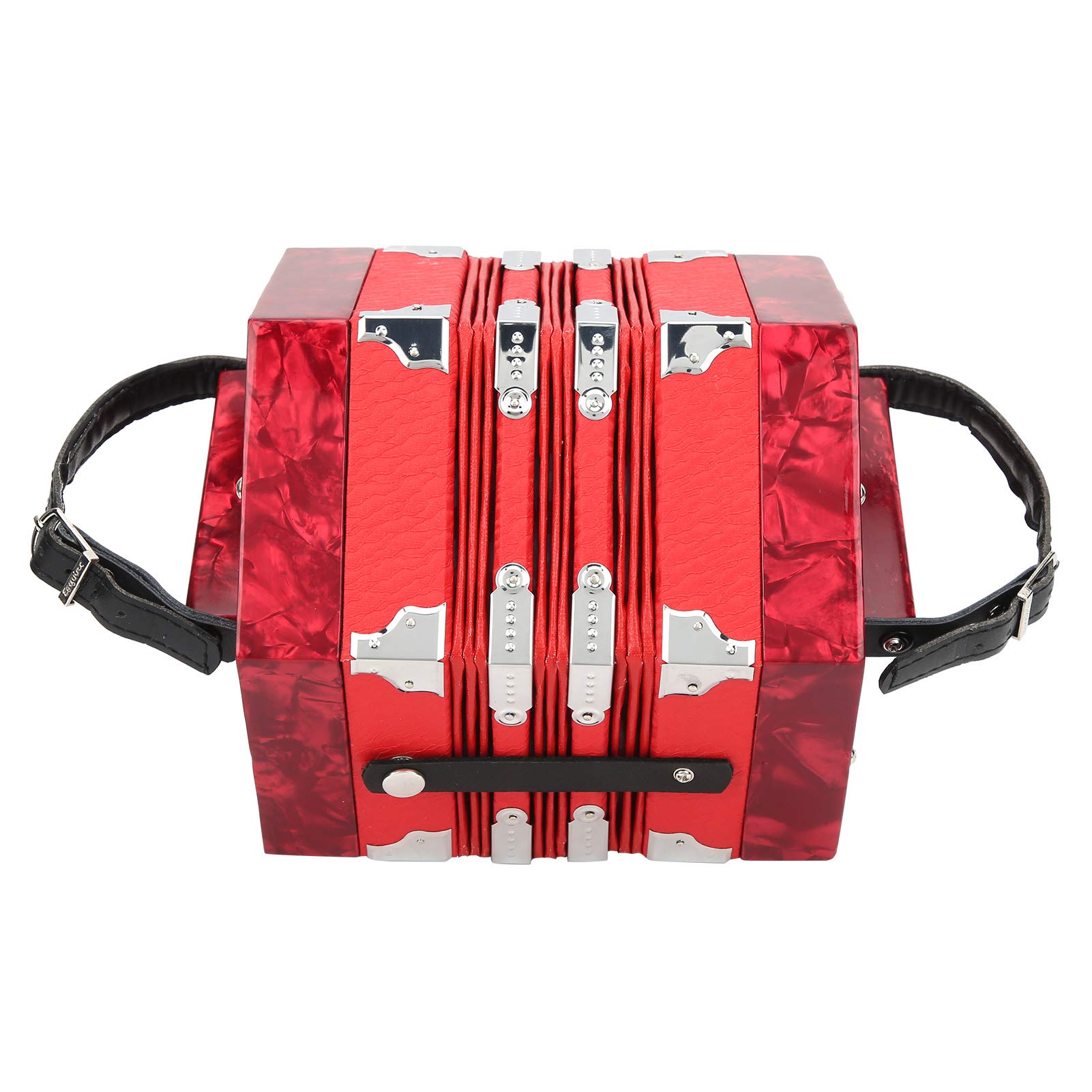 Professional 20-Button Concertina Accordion - Portable Musical Instrument for Adults, Beginners & Performers (Red) | Perfect for Folk Music, Irish Sessions & Travel Performances