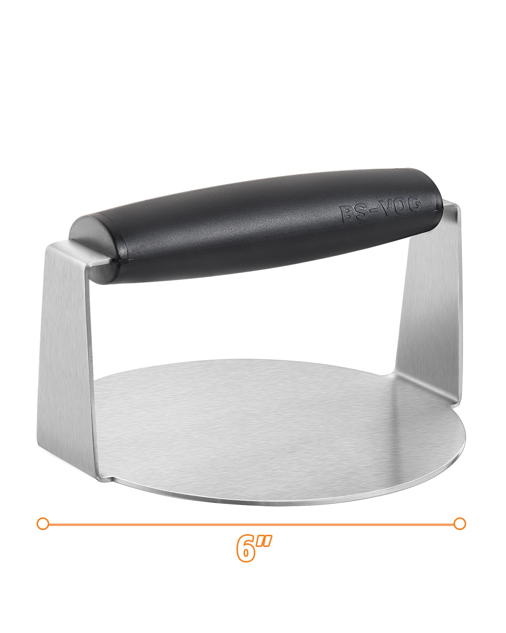 6 Inch Stainless Steel Burger Press with Non-Stick Surface & Anti-Scald Handle - Perfect for Griddle, Flat Top Grill & Smash Burgers - Great Gift for BBQ & Home Cooking Enthusiasts