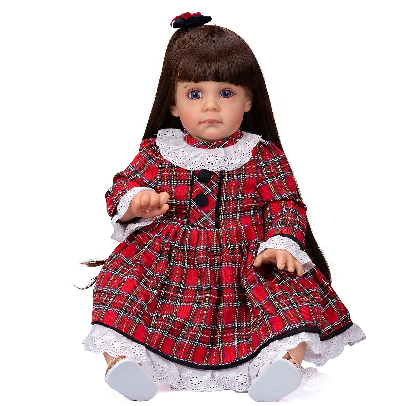 Pinky Reborn Realistic 24 Inch Toddler Baby Doll with Long Hair - Lifelike Newborn Doll Gift Set for Girls Age 3+ | Perfect for Role Play, Birthday Gifts & Pretend Parenting