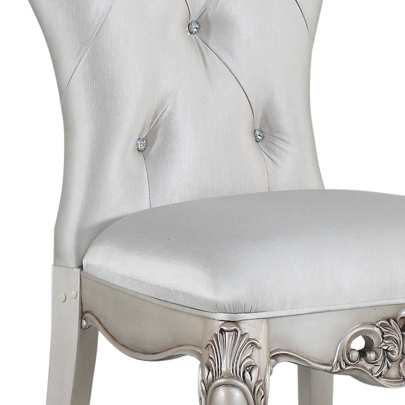 Luxury Cream & Golden Ivory Tufted Side Chairs Set of 2 - Elegant Accent Chairs for Dining Room, Living Room or Bedroom Decor