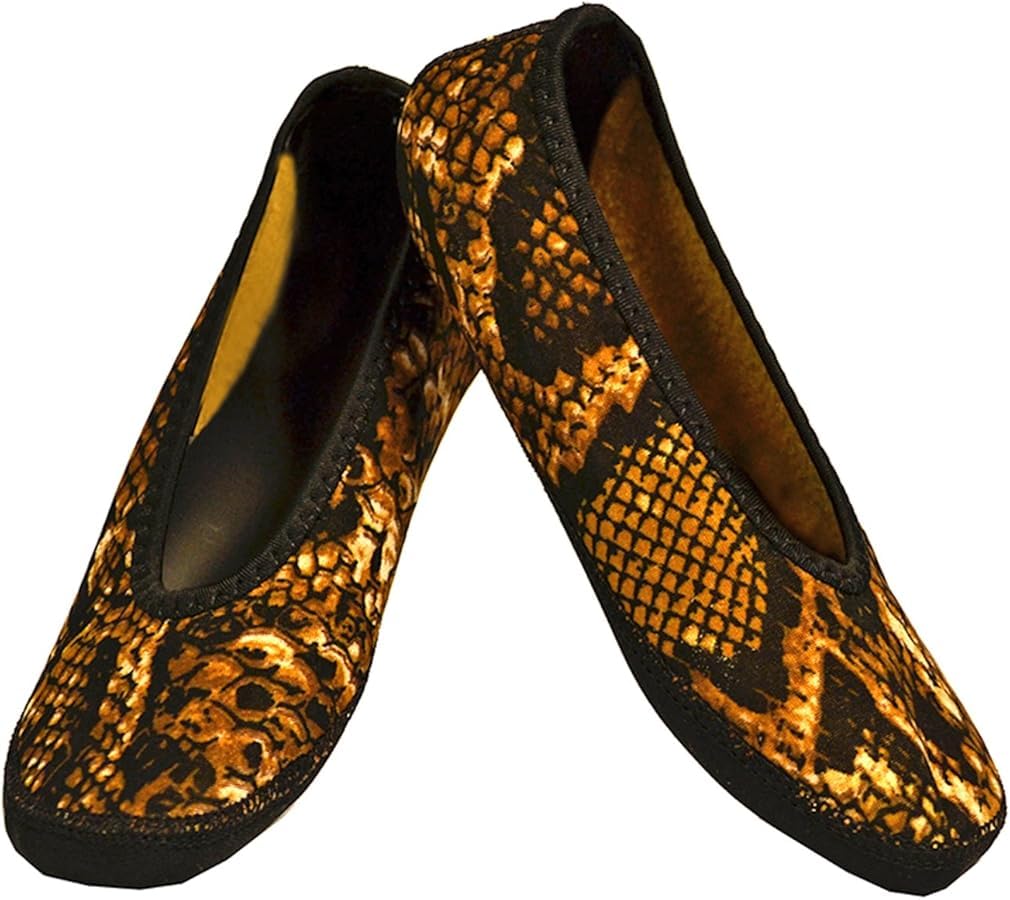 NUFOOT Women's Ballet Flats - Comfortable Travel Slippers, Yoga Socks & Indoor Shoes for Home, Office & Gym - Lightweight Foldable House Shoes