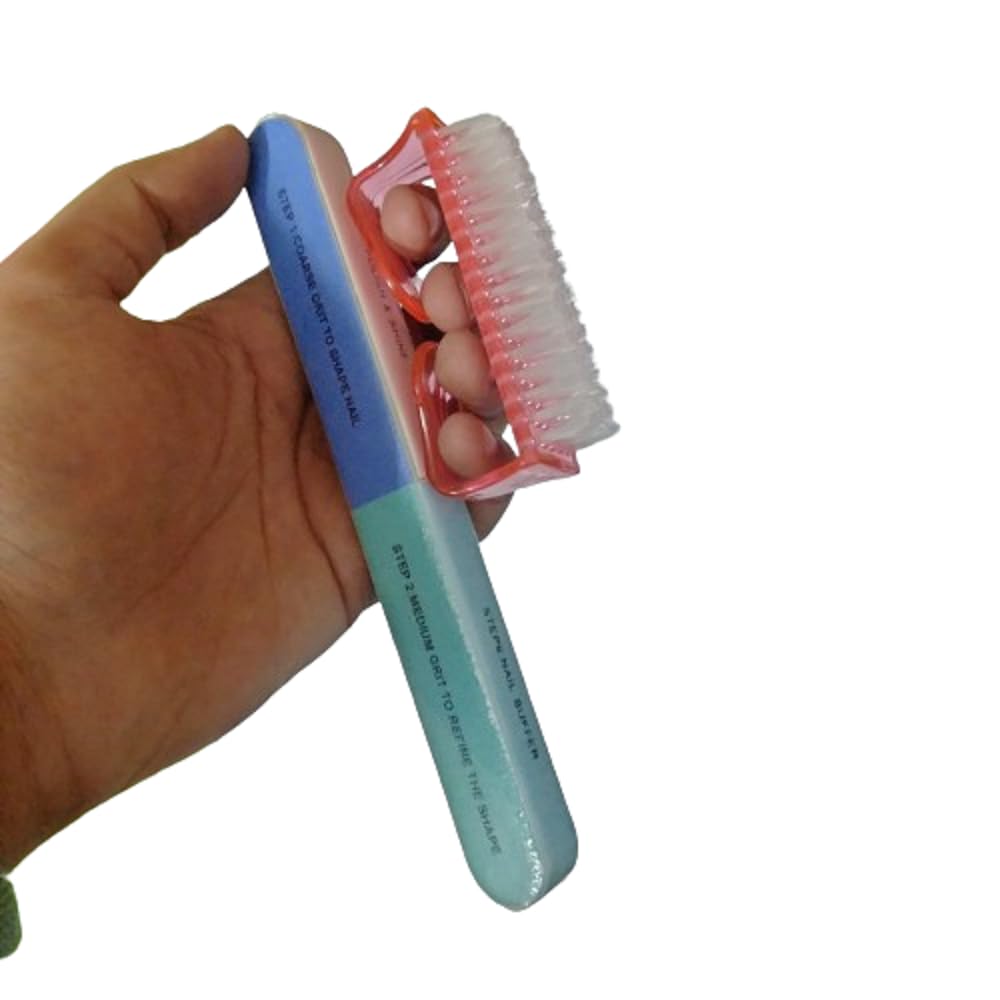 ZAUKY Nail Brush & Buffer Set - Manicure Tools for Clean & Shiny Nails at Home