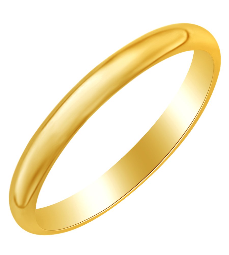 AFFY 3mm Comfort Fit Band Ring - 10k Solid Gold Wedding Ring for Women & Men - Perfect for Engagement, Anniversary & Everyday Wear