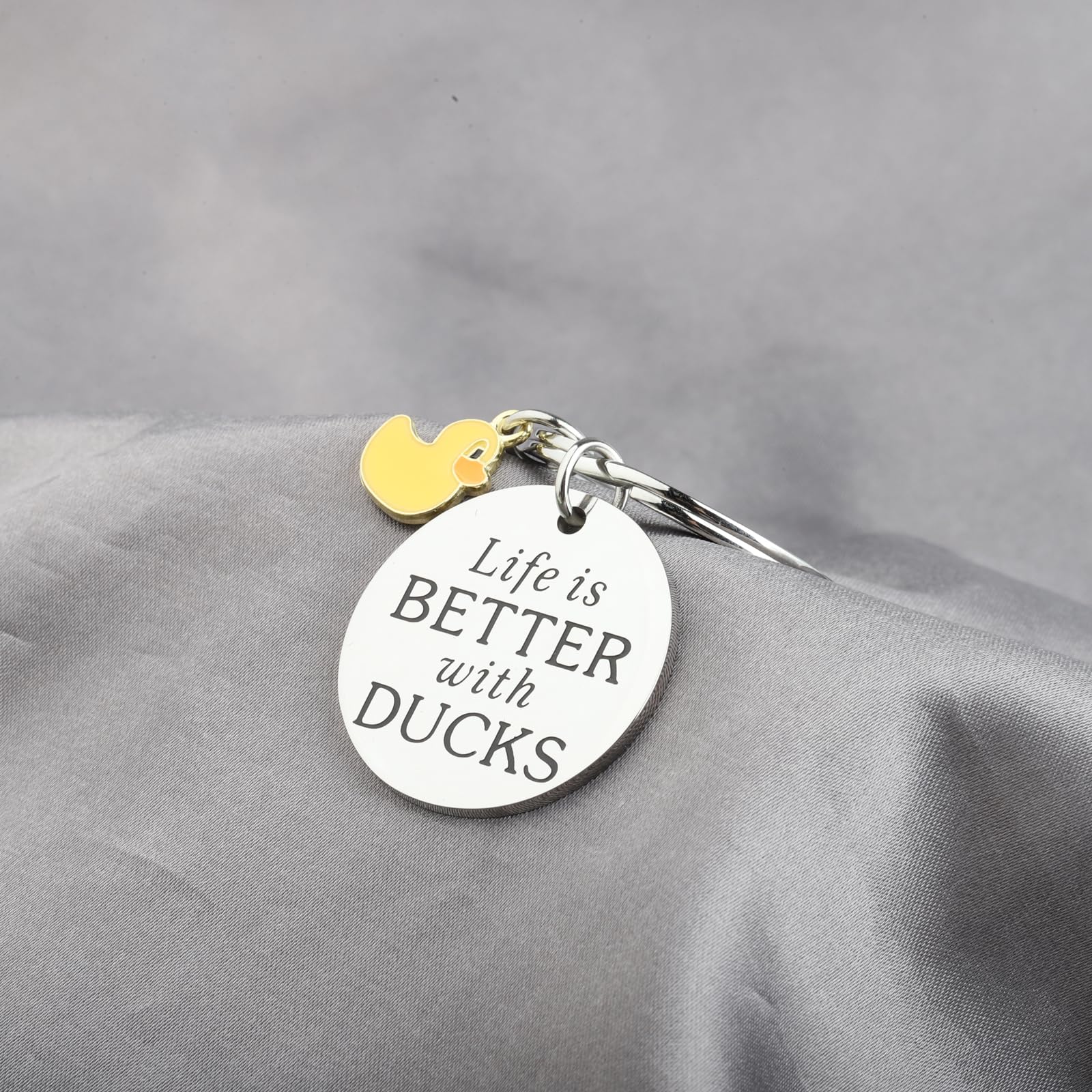 ENSIANTH Duck Keychain - Life is Better with Ducks - Cute Animal Keychain for Pet Owners, Farmers & Animal Lovers - Perfect Farmhouse Gift for Duck Enthusiasts (Great for Everyday Use, Keyrings & Gift Giving)