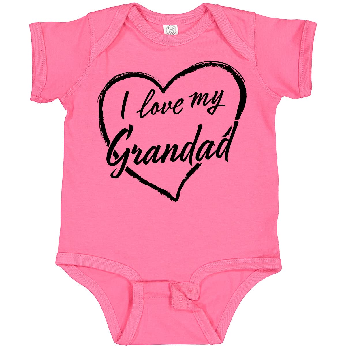 Inktastic I Love My Grandad Black Chalk Heart Baby Bodysuit - Cute Infant Outfit for Grandparents Day, Family Photos & Special Occasions