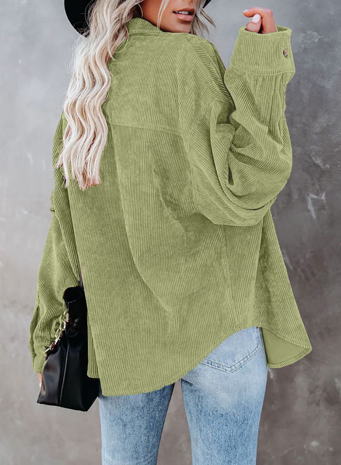 Dokotoo Women's Corduroy Button Down Shirt - Long Sleeve Oversized Boyfriend Blouse for Casual & Work Wear | Fall & Winter Fashion Tops