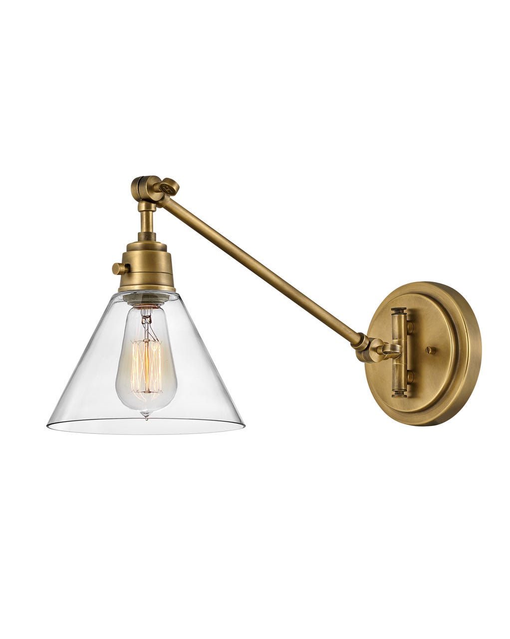 Briley Arm Sconce Wall Light - Modern Adjustable Wall Mounted Lighting Fixture for Bedroom, Living Room & Hallway Decor