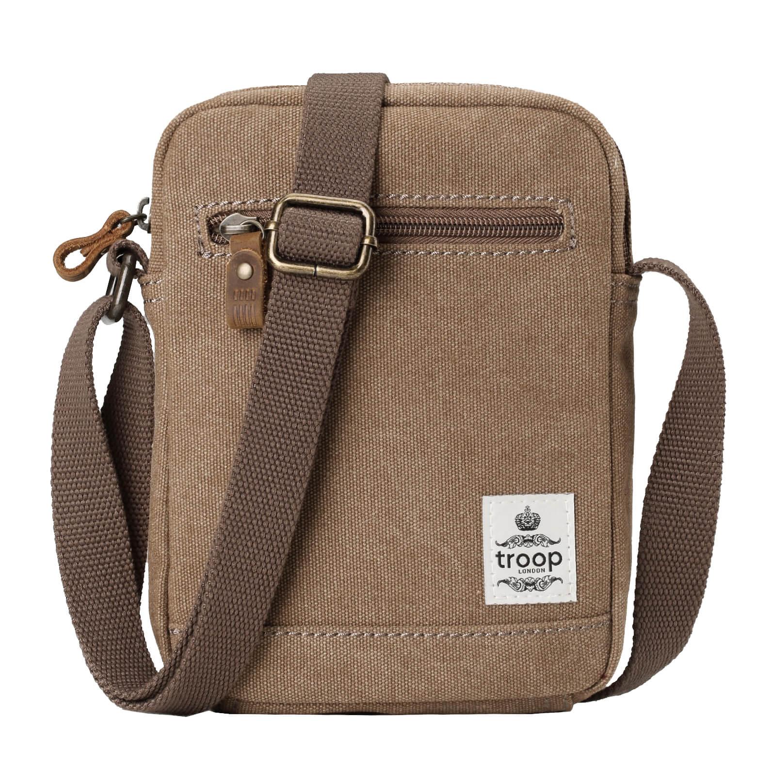 TRP0405 S Troop London Classic Canvas Small Crossbody Bag - Stylish & Durable for Daily Use, Travel, and Outdoor Activities
