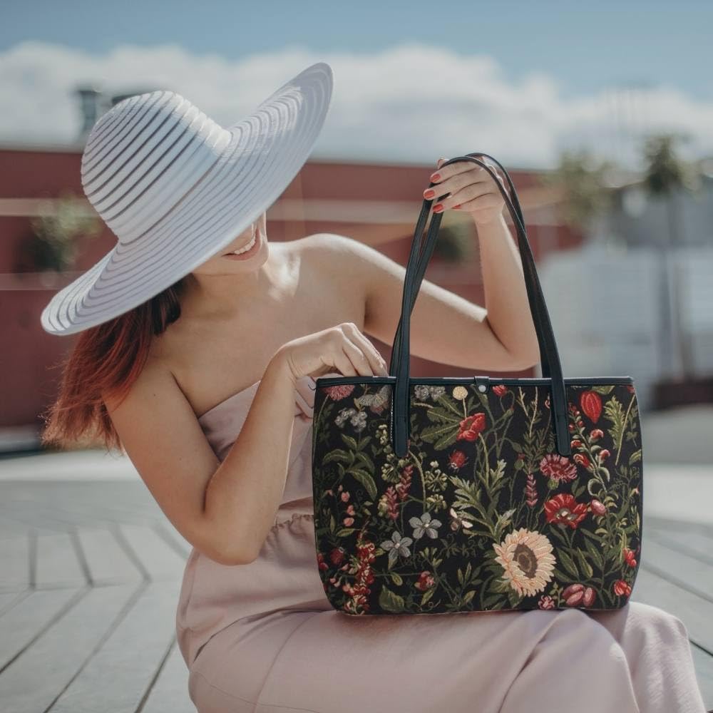 Signare Women's Tapestry Shoulder Tote Bag - Stylish & Durable Handbag for Work, Travel, Shopping & Daily Use | Perfect for Office Commute, Beach Trips & Weekend Errands