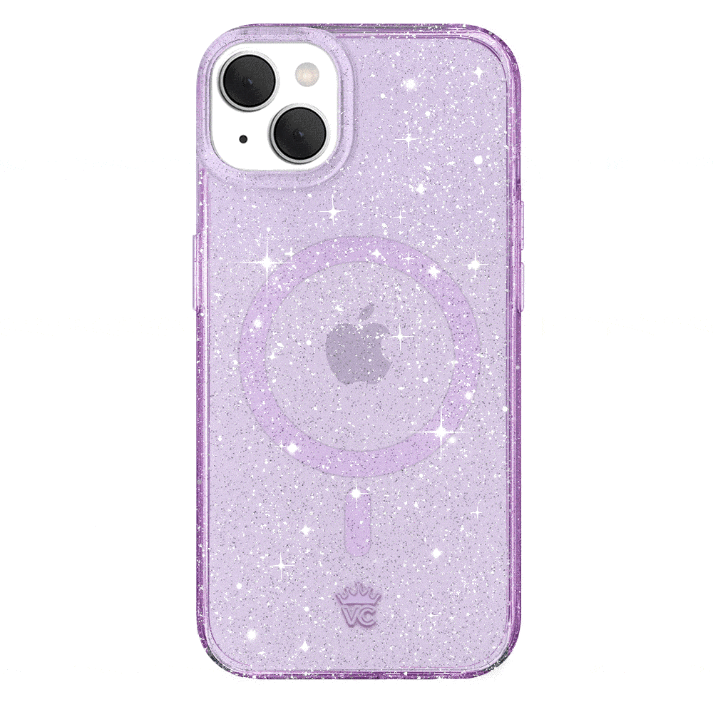 Lilac Stardust Glitter iPhone Case - Protective & Stylish Phone Cover for iPhone 13/14/15 - Perfect for Parties, Festivals & Everyday Use