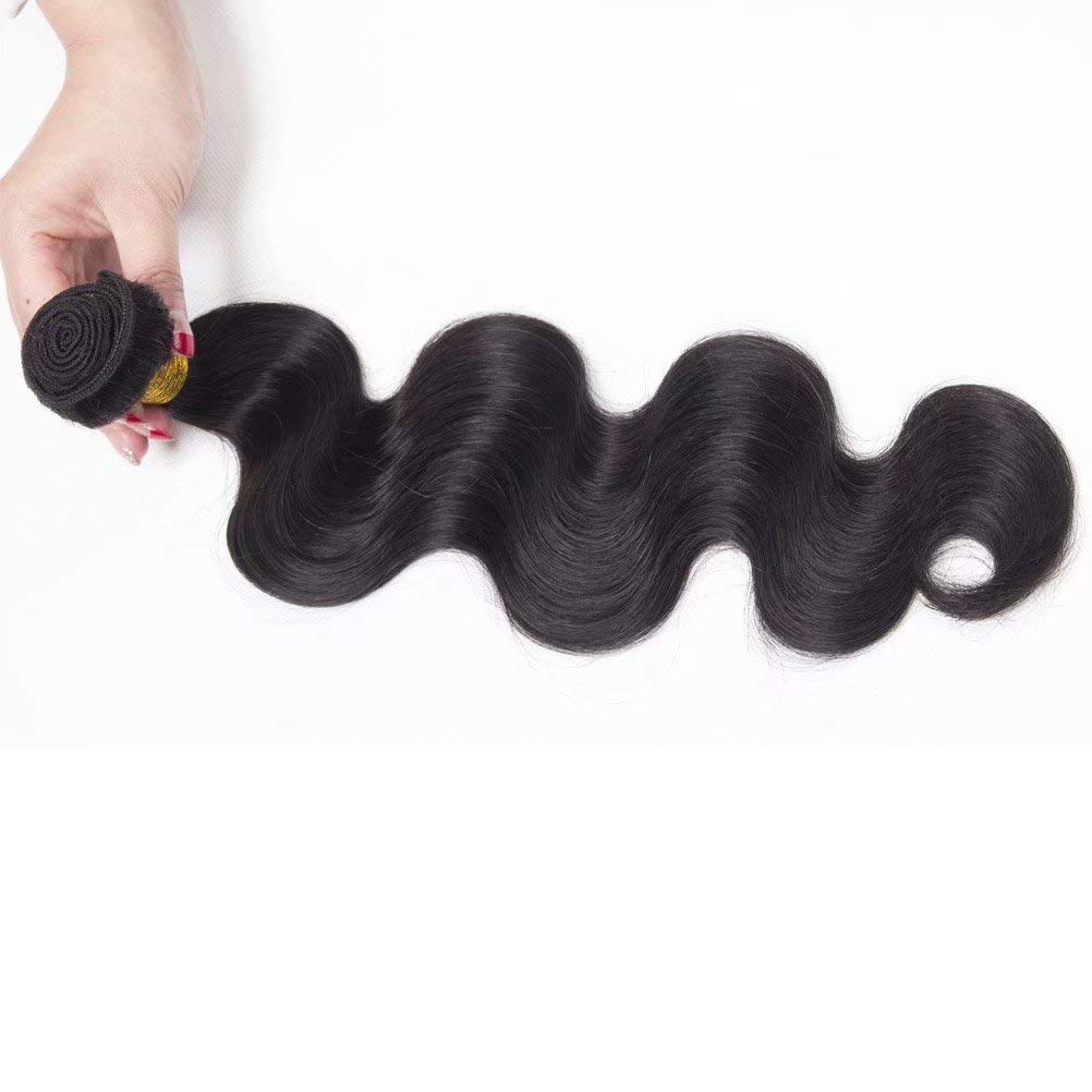 FEEL ME Brazilian Body Wave Hair 3 Bundles (14 16 18 Inch) - 100% Unprocessed Virgin Human Hair Weave - Natural Black Hair Extensions for Women - Perfect for Styling, Weaving & Protective Hairstyles