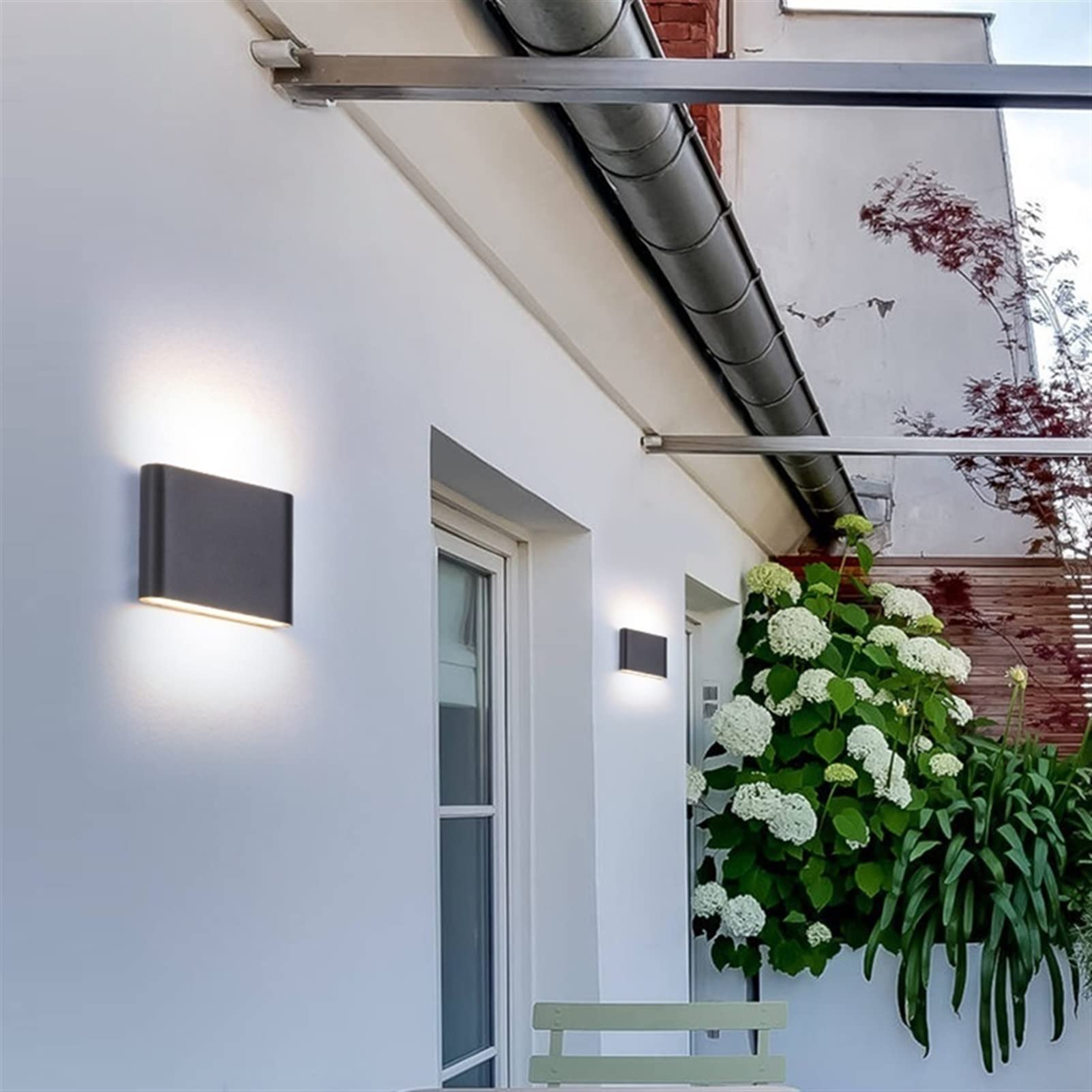 Double Head Wall Lamp - Indoor/Outdoor Up Down Lighting for Garden & Porch