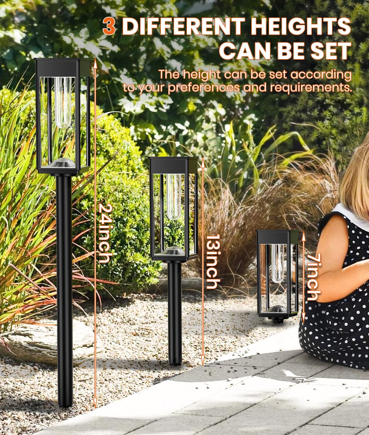 8 Pack Solar Pathway Lights Outdoor - IP65 Waterproof Solar Garden Lights for Yard, Patio, Walkway & Driveway - Warm White Landscape Lighting (Ideal for Garden Decor, Backyard Lighting & Pathway Illumination)