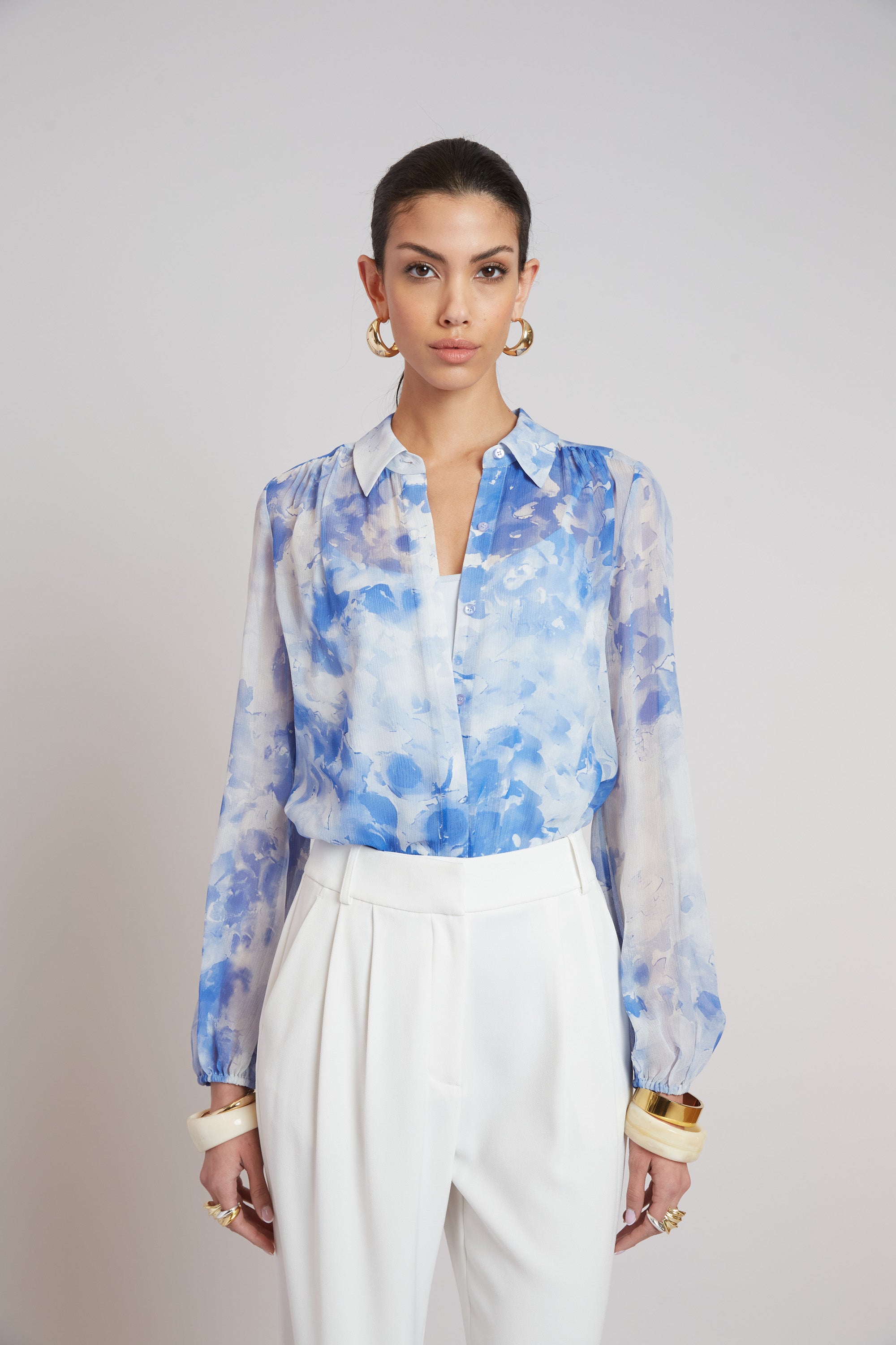 Premium Oceana Silk Shirt for Women - Luxury 100% Mulberry Silk Blouse with Button Down Collar - Perfect for Office Wear, Business Meetings & Special Occasions