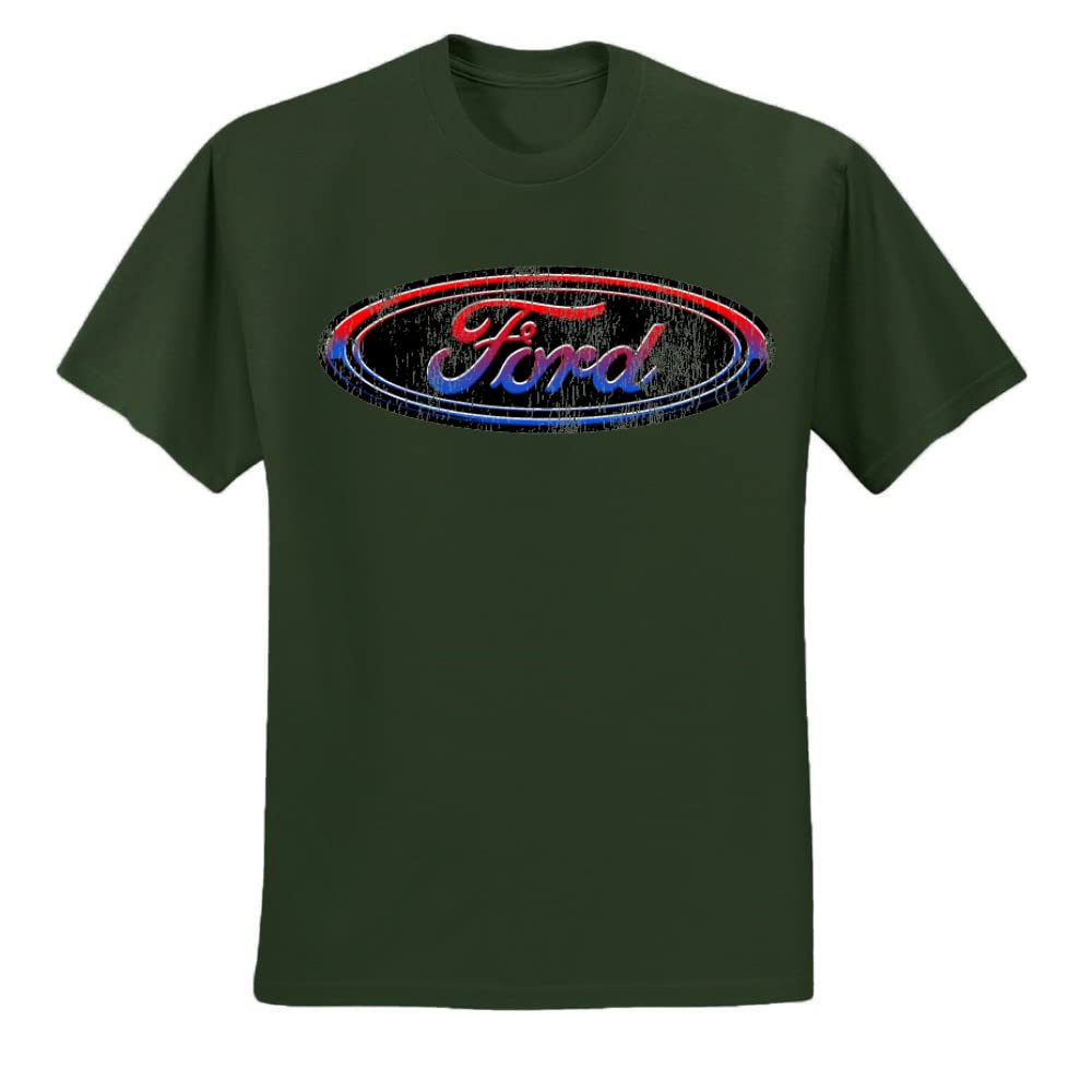 Stylish Ford Logo Graphic T-Shirt for Men - Red, Blue & Black Car & Truck Enthusiast Tee - Perfect for Casual Wear, Car Shows & Automotive Events