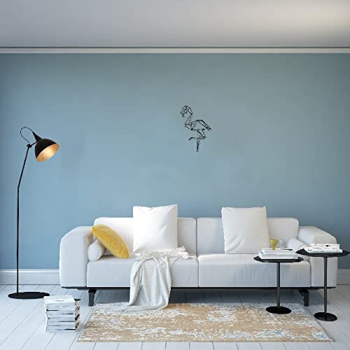 Flamingo Black Cold Rolled Steel Wall Art - Modern Home & Office Decor for Living Room, Bedroom, Dining Area | Elegant Metal Wall Sculpture for Contemporary Interior Design