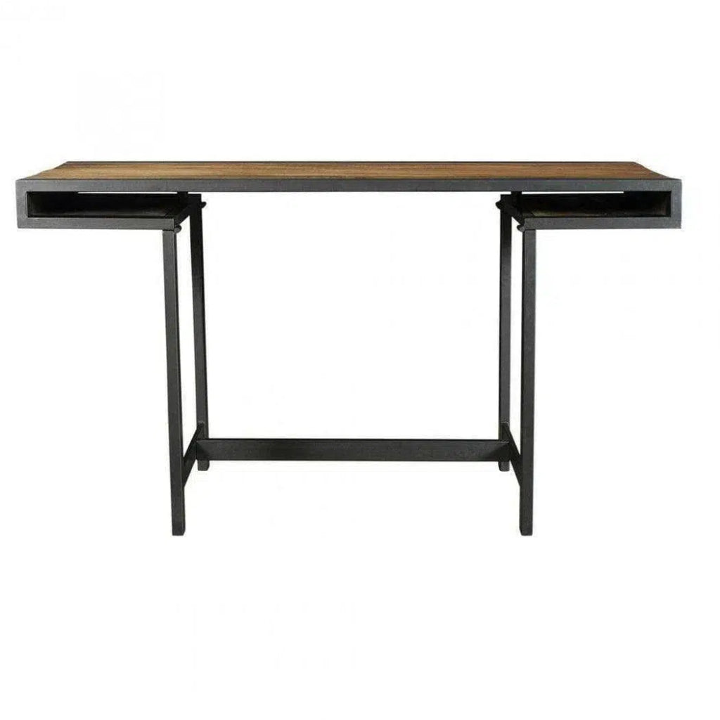 55 Inch Industrial Brown Wooden Desk - Sturdy & Spacious Home Office Desk for Work, Study, and Gaming