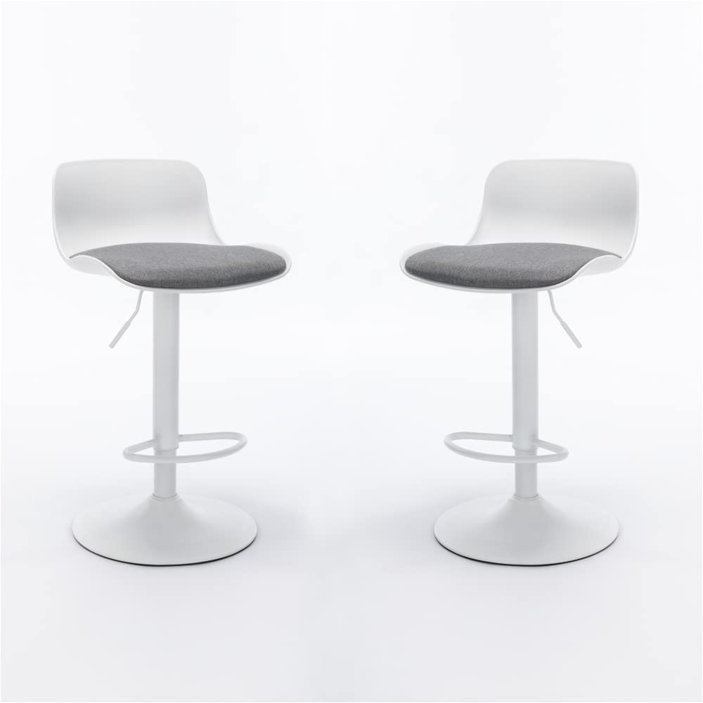 JHSDFOUIH Adjustable Height Bar Stools Set of 2 - Kitchen Counter & Island Stools with Swivel Seat - Perfect for Breakfast Nook, Home Bar & Dining Area