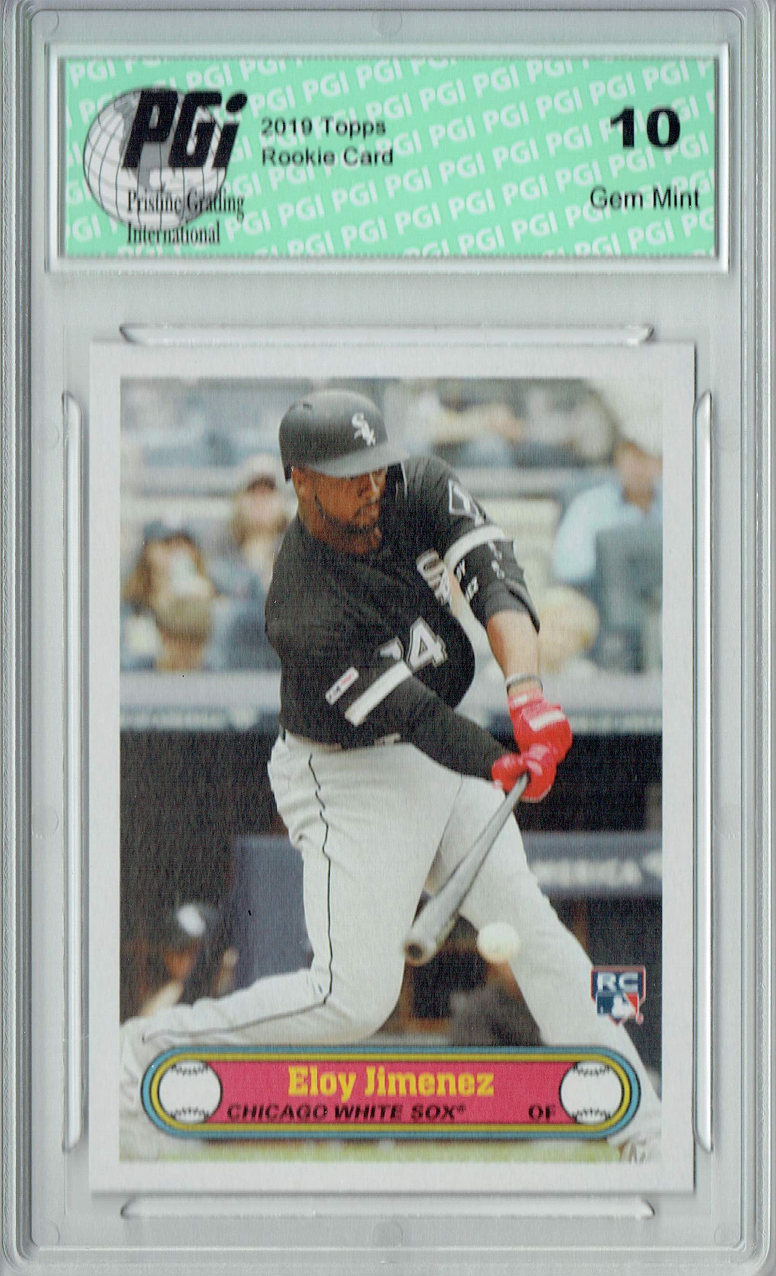 Eloy Jimenez 2019 Topps #2 Montgomery '72 Style Rookie Card PGI 10 Graded - Baseball Collectible for Fans & Investors - Perfect for Display Cases and Sports Memorabilia Collections