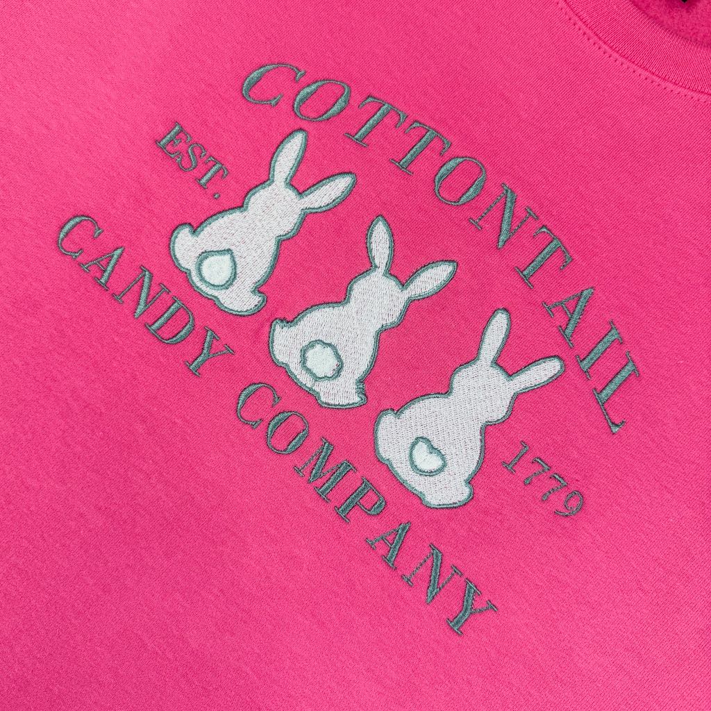 Cottontail Candy Company Embroidered Sweatshirt - Cute & Comfortable Pullover for Women | Perfect for Casual Wear, Gifts & Candy Lovers