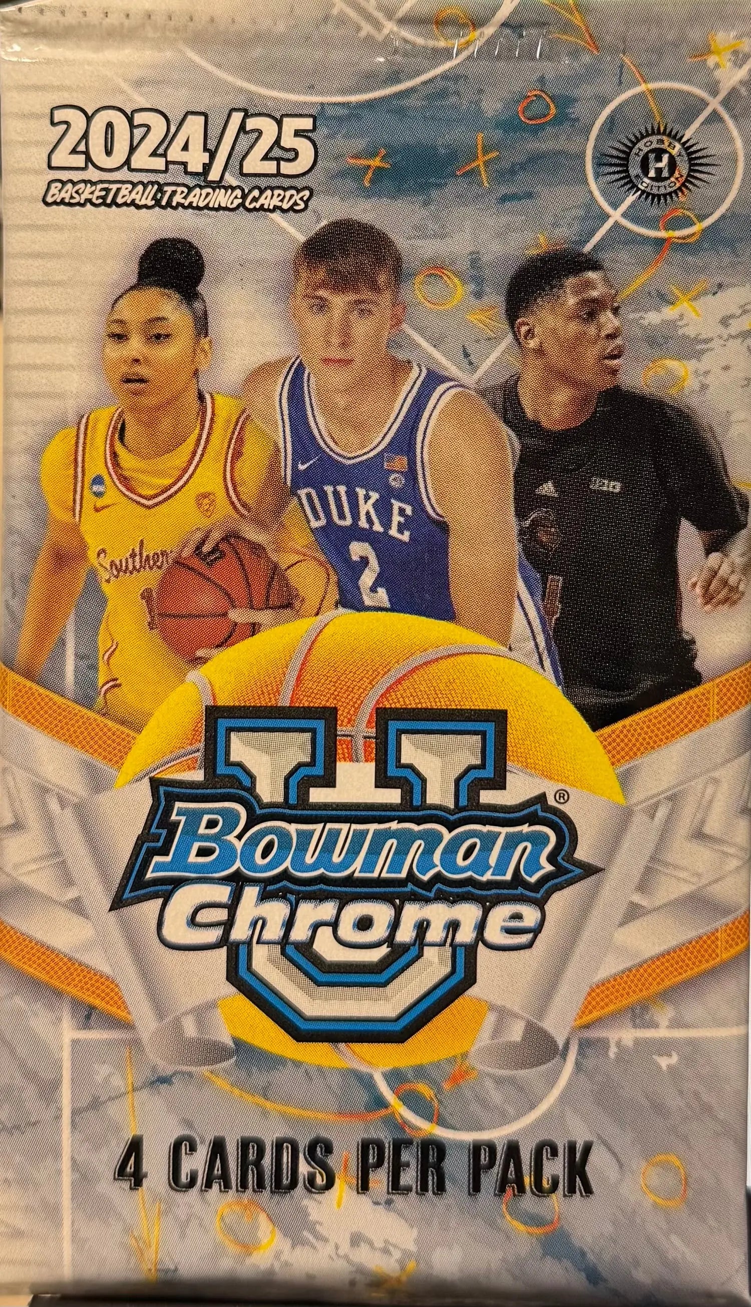2024 Bowman University Chrome Basketball Hobby Pack - Single Pack | Collectible NCAA Trading Cards for Sports Memorabilia Fans | Perfect for Trading, Collecting, and Displaying