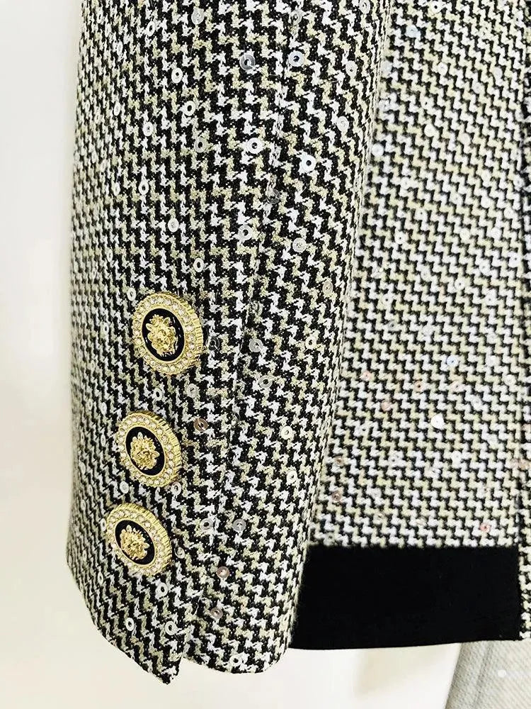 Elegant Women's Sequin Pant Suit - Formal Business Blazer & Pants Set for Office, Party & Special Occasions