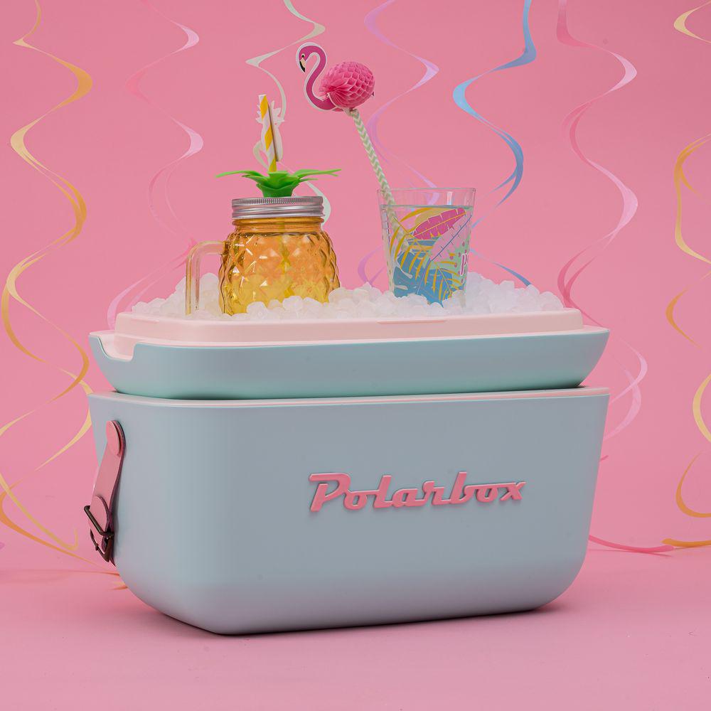 Polarbox 12L Portable Cooler Ice Box - Lightweight & Insulated for Camping, Picnics, Beach & Outdoor Adventures - Cyan & Rose Colors