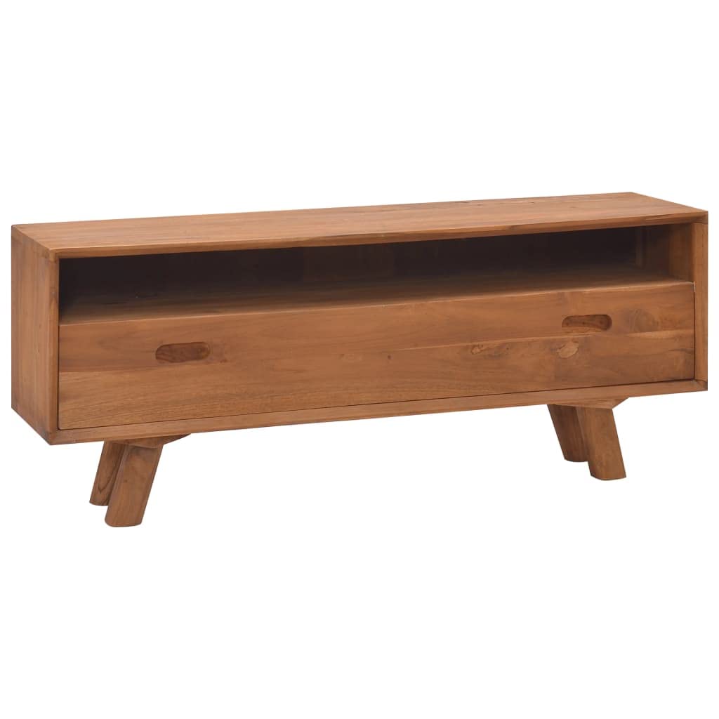 Mid-Century Modern TV Stand with 1 Shelf & 3 Drawers - Rustic Brown Wood Entertainment Center for Living Room | Perfect for 55-75 Inch TVs, Home Theater Setup & Living Room Organization