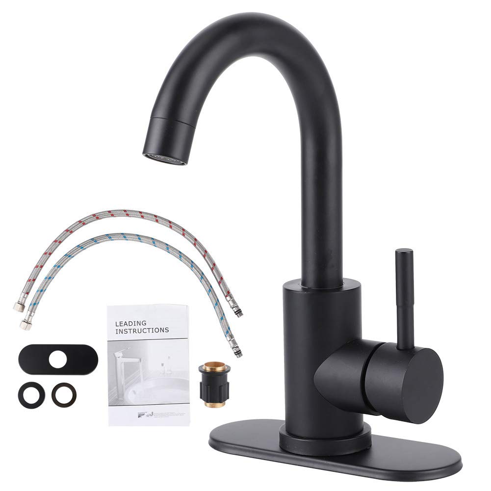 Stainless Steel Single Handle Kitchen Sink Faucet - Hot & Cold Water Mixer for Bathroom & Kitchen | Perfect for Modern Home & Commercial Use