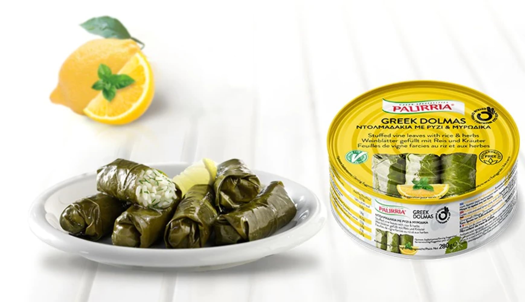Palirria Stuffed Vine Leaves Dolmas 10 oz - Authentic Greek Dolmades Appetizer | Perfect for Mezze Platter with Feta, Pita Bread, Tzatziki & Hummus | Great for Parties, Picnics & Mediterranean Cuisine Lovers
