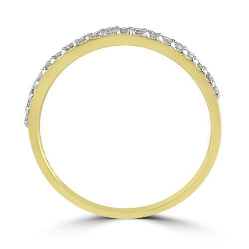 14K Yellow Gold Diamond Wedding Band for Women - 0.20 Carat French Pave Engagement Ring, Anniversary Gift, Bridal Jewelry (Perfect for Proposals, Weddings & Special Occasions)