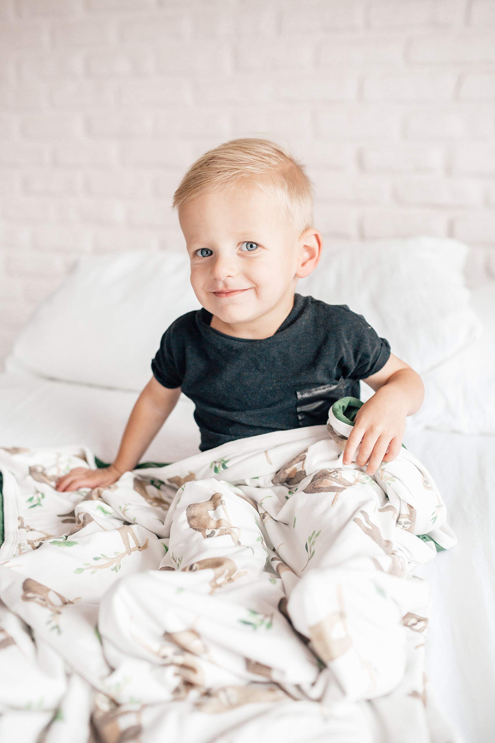 Copper Pearl Premium 3-Layer Stretchy Knit Baby Blanket - Large Quilt for Boys & Girls, Soft & Breathable Nursery Blanket for Swaddling, Stroller, Car Seat & Crib - Noah Design