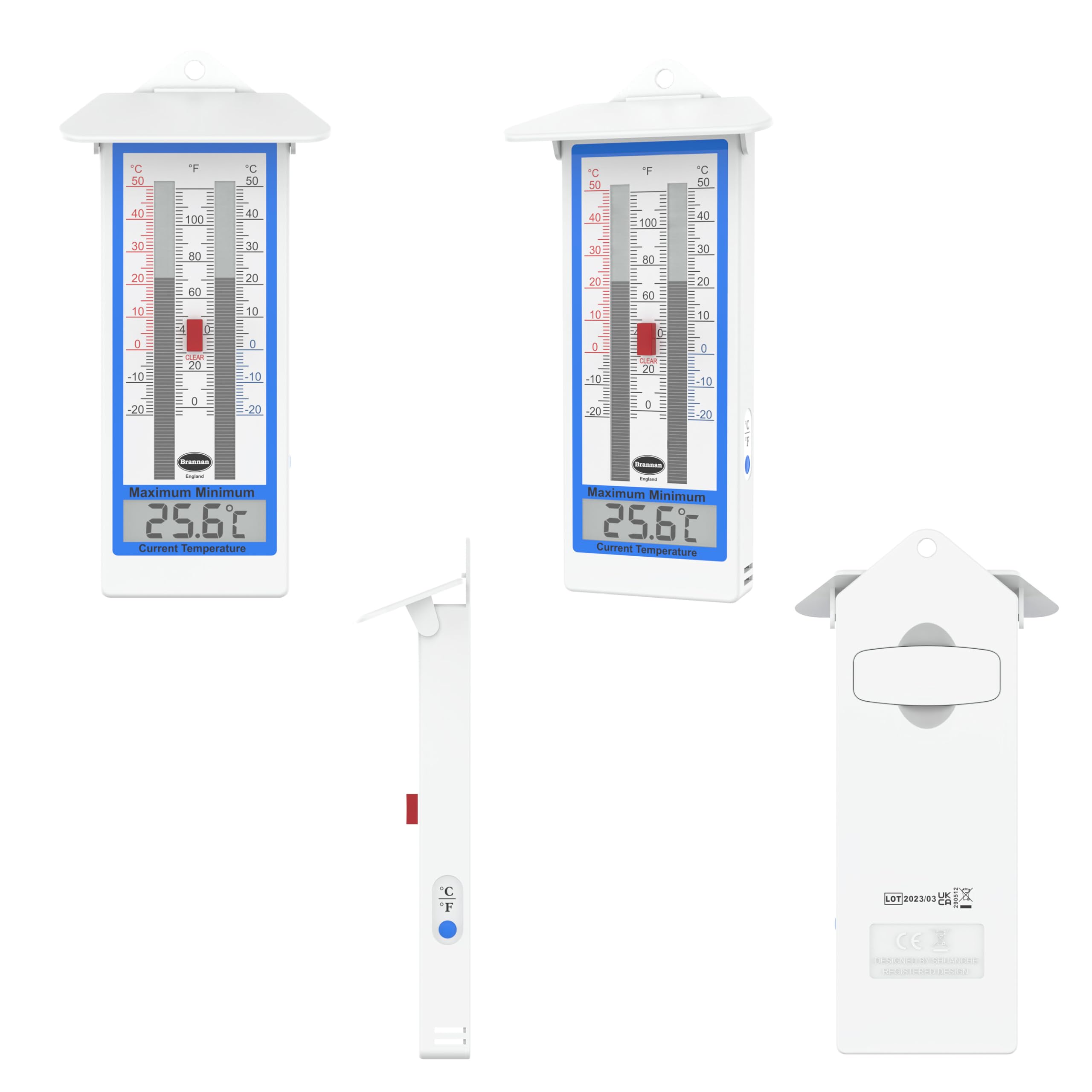 Digital Greenhouse Thermometer - Indoor/Outdoor Max Min Temperature Monitor for Gardens & Greenhouses | Perfect for Plant Care, Hydroponics & Home Gardening