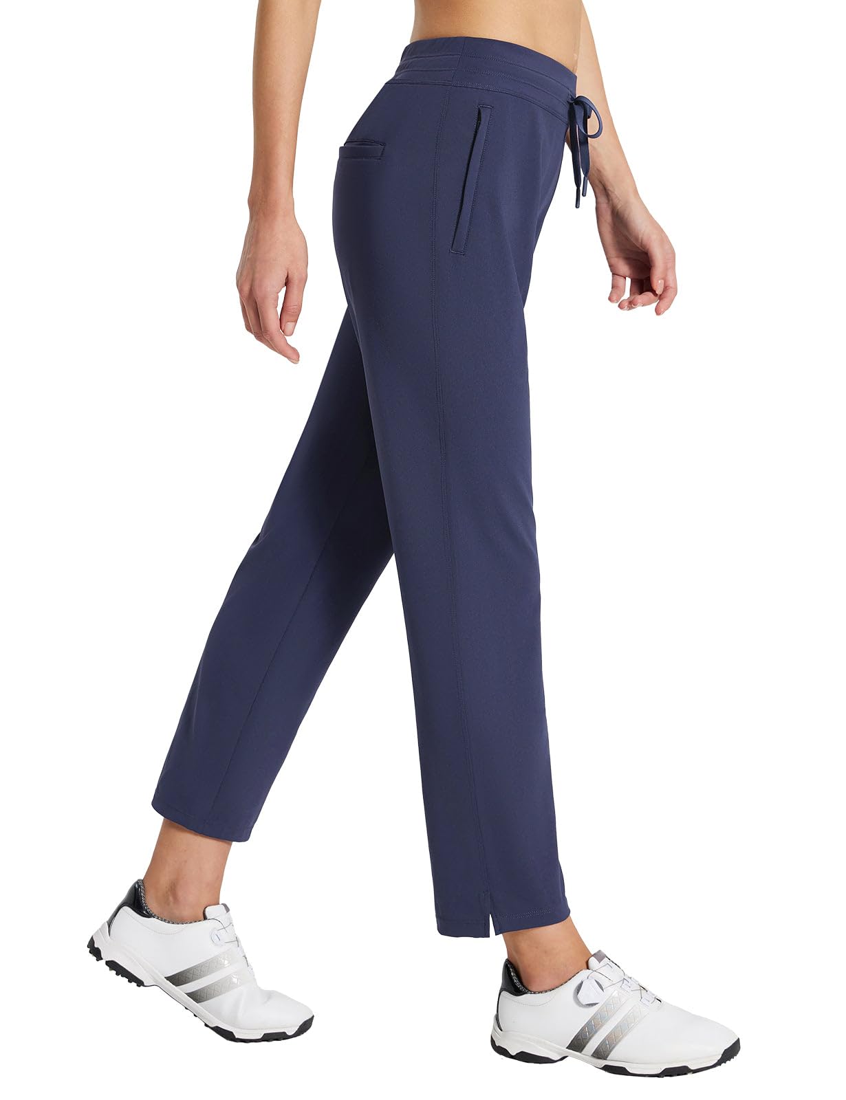 Baleaf Women's High Waisted Stretch Golf Pants with Pockets - Petite Workout Sweatpants for Travel, Athletic & Casual Wear - Perfect for Golfing, Gym, Yoga & Everyday Comfort