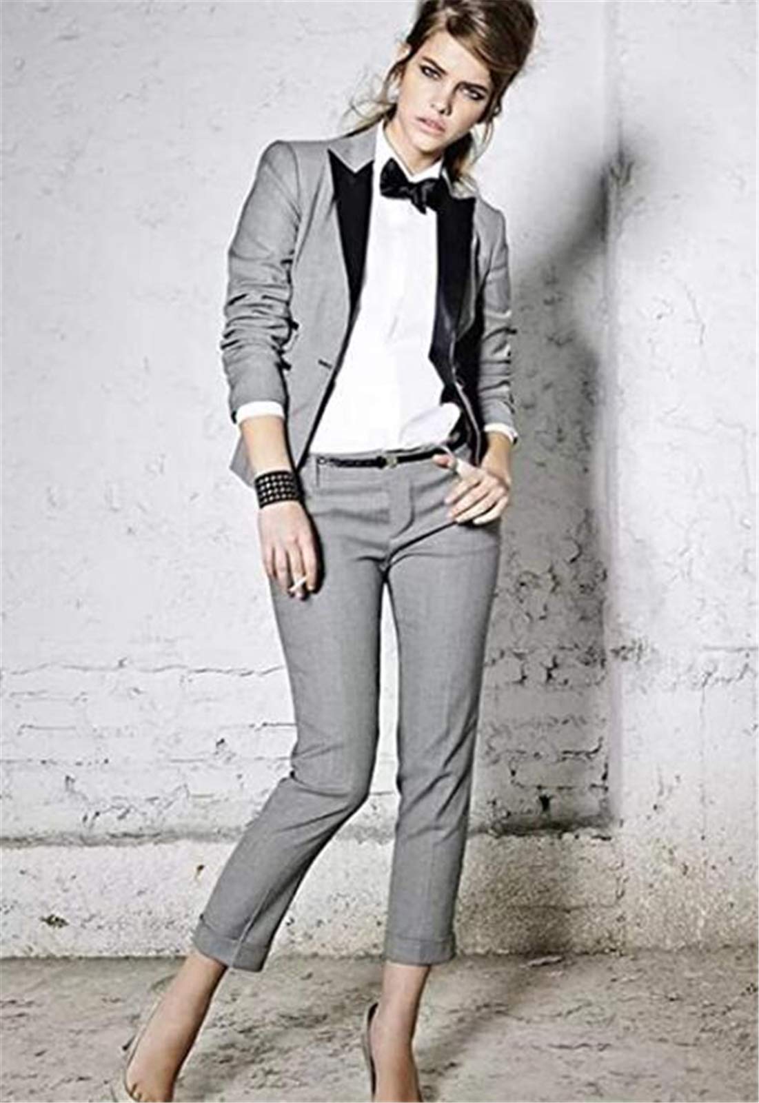 Peak Lapel Women's Suit Set - Professional Blazer & Pants for Business Office, Formal Events & Workwear | Elegant Ladies Tuxedo Style Outfit for Career, Interviews & Corporate Meetings