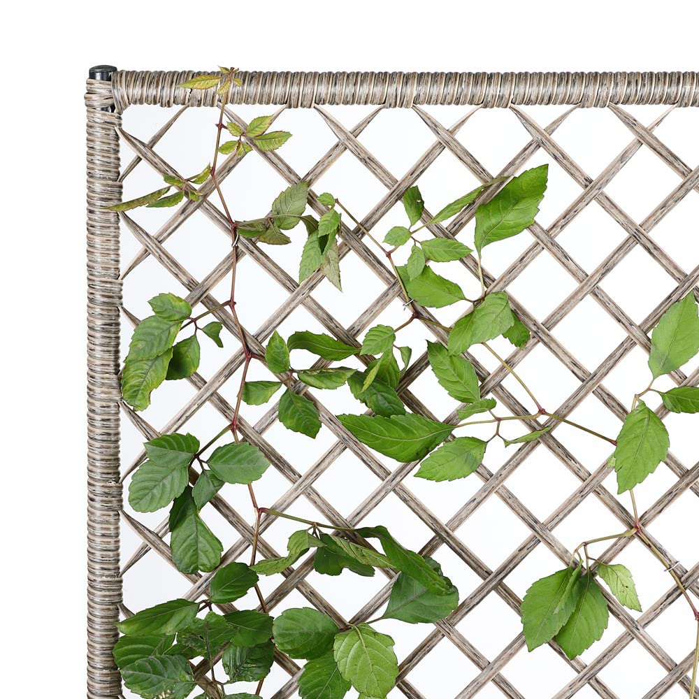 Casaria Cream Wicker Flower Pot Set of 3 with Trellis - 57.5