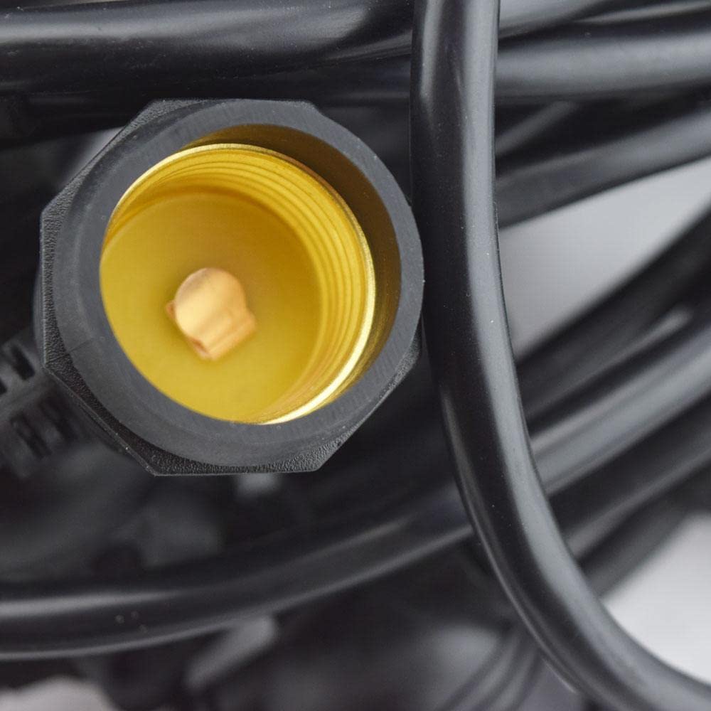 10-Pack Shatterproof LED String Lights - 21FT Black Weatherproof SJTW Cord with E26 Sockets - Commercial Grade Outdoor Hanging Lights for Patio, Garden, Restaurant & Wedding Decor