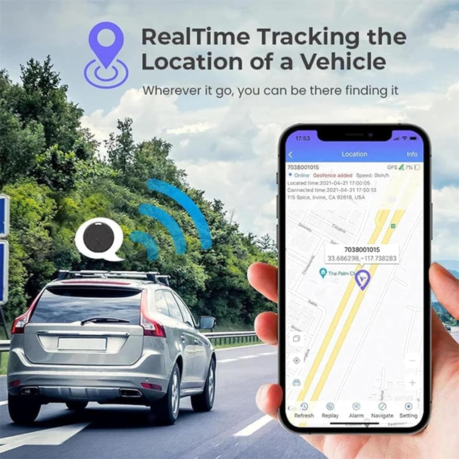Oveallgo Mini Magnetic GPS Tracker for Vehicles - Strong Anti-Lost Micro GPS Tracking Device with Powerful Magnet - Black | Real-Time Location Tracking for Cars, Bikes, Luggage & Valuables