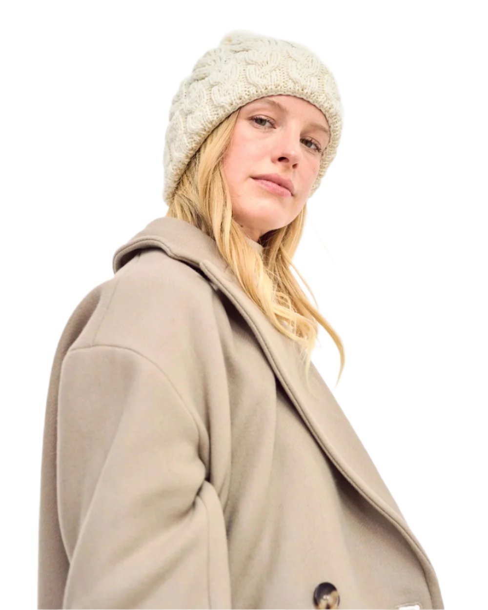Aran Chunky Knit Bobble Hat - Warm Wool Beanie for Women & Men - Winter Outdoor Activities & Cold Weather Fashion