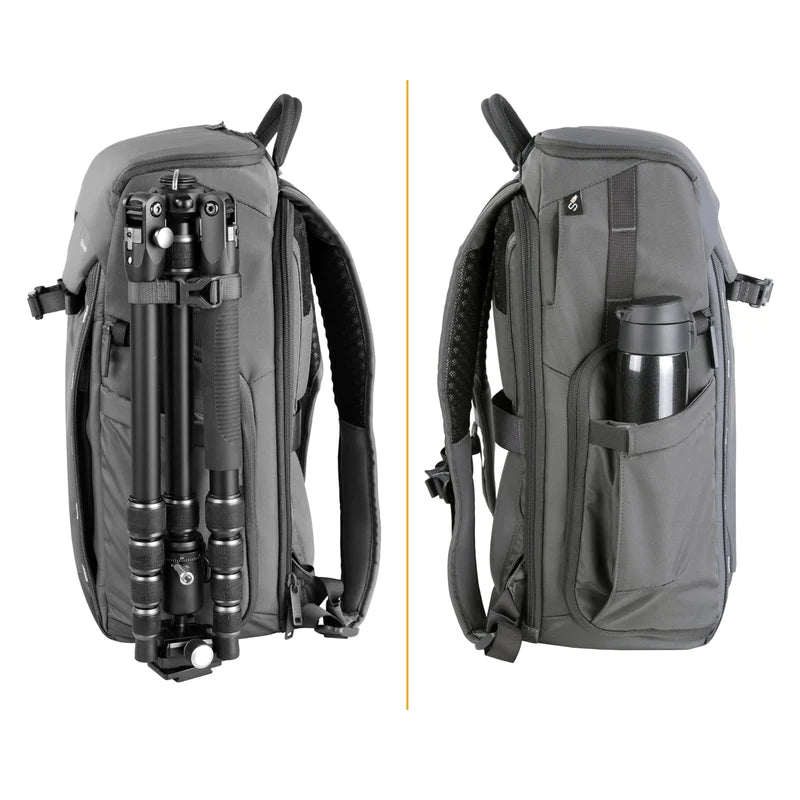 VEO Adaptor R48 Gray Camera Backpack with USB Charging Port & Rear Access - Waterproof DSLR Bag for Photographers, Travel & Outdoor Adventures