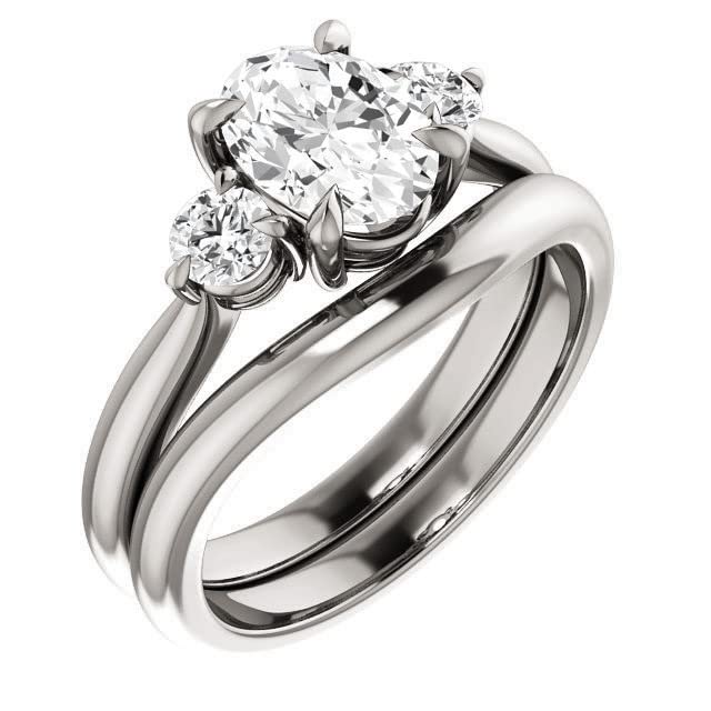 2 CT Oval Colorless Moissanite Engagement Ring for Women - Sterling Silver & Solid Gold Wedding Bridal Ring Set - 4-Prong Eternity Diamond Solitaire - Perfect for Proposals, Anniversaries & Special Occasions