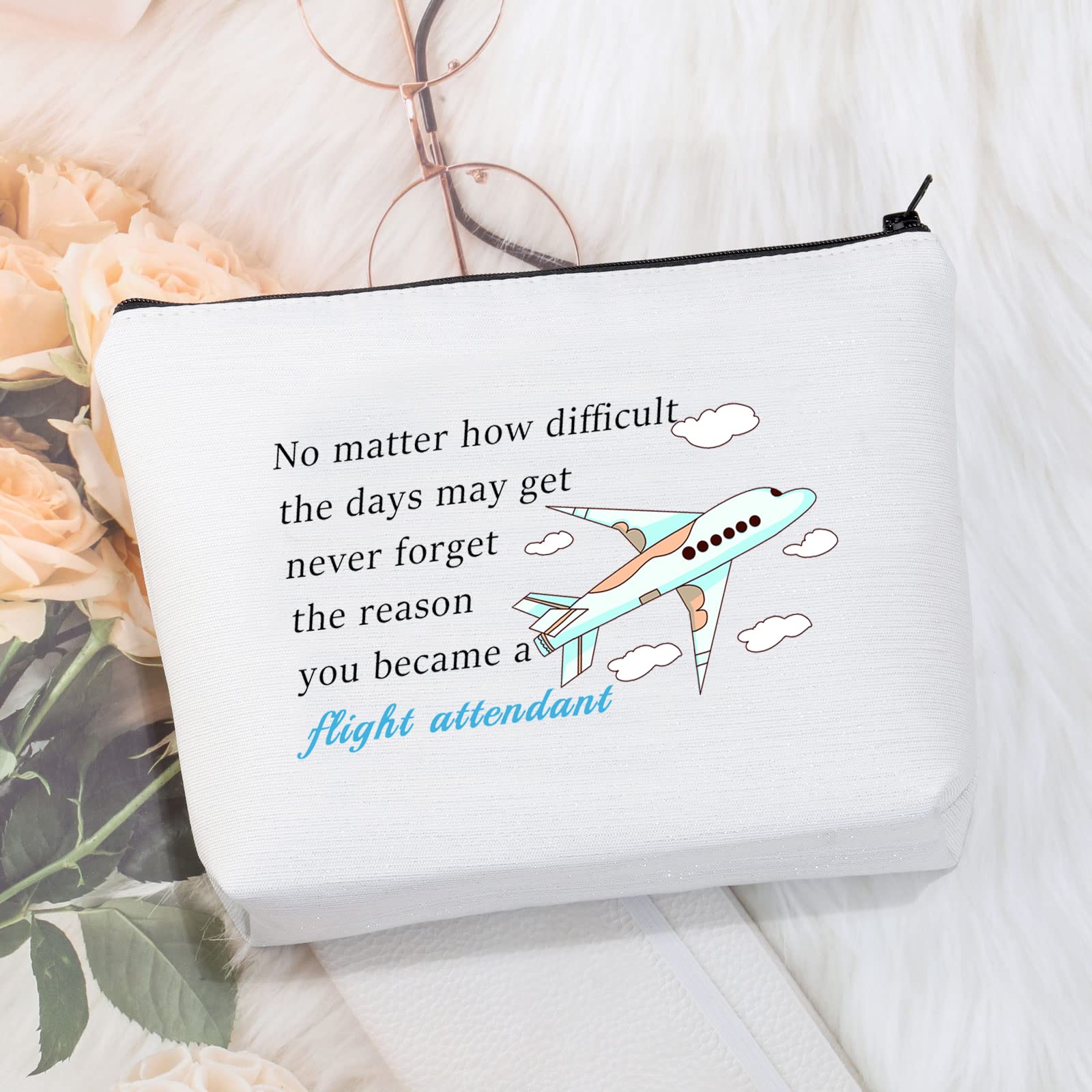 Flight Attendant Makeup Bag - Premium Stewardess Cosmetic Travel Organizer for Flight School Graduation Gifts, Cabin Crew Essentials & Air Travel Accessories | Perfect for Carry-On Luggage & Professional Flight Attendant Kit