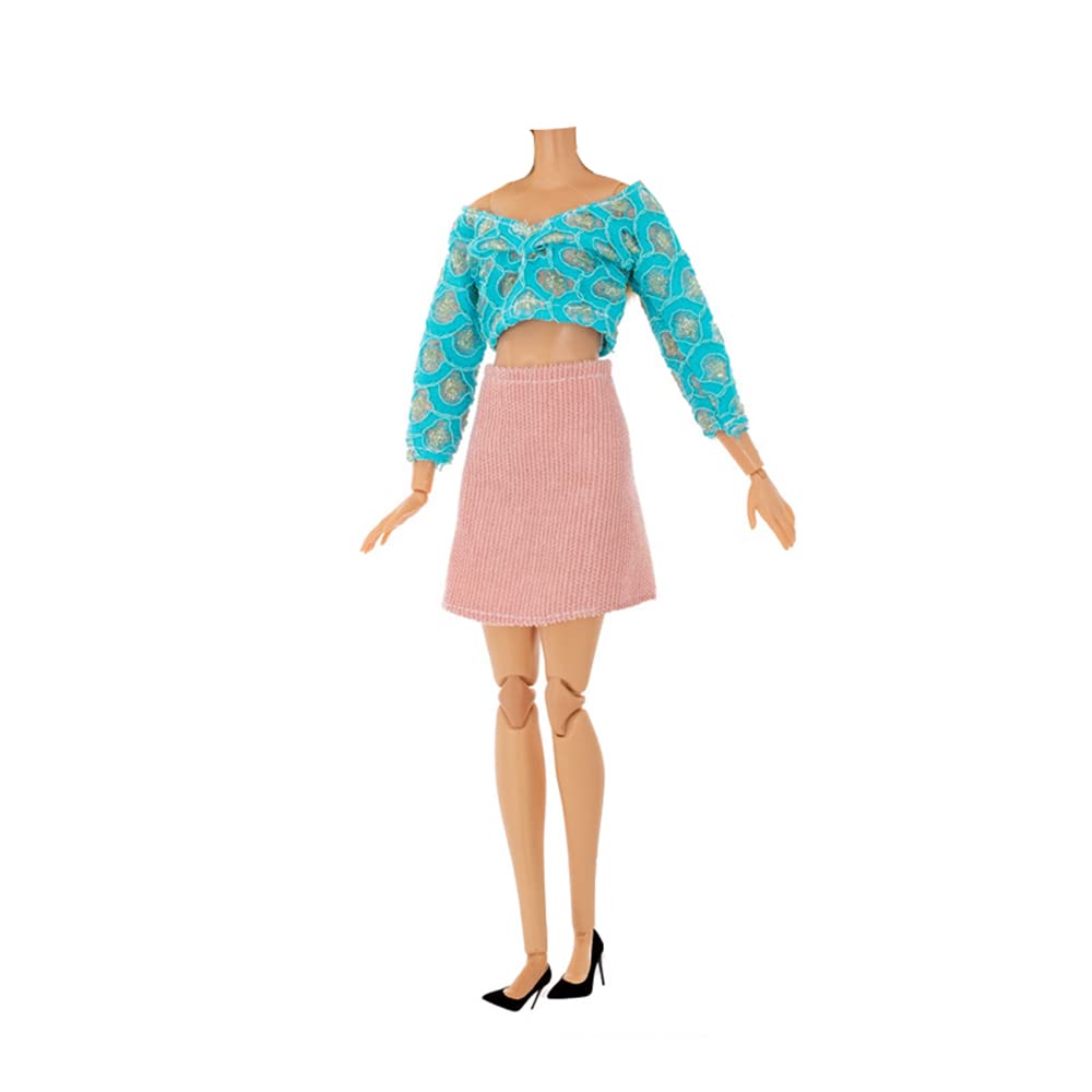 11.5 Inch Doll Clothes Set - 5 Pcs Spring Outfits with Dresses, Pants, Windbreaker & Hat | Fashion Accessories for American Girl Dolls | Perfect for Dress Up, Role Play & Collecting