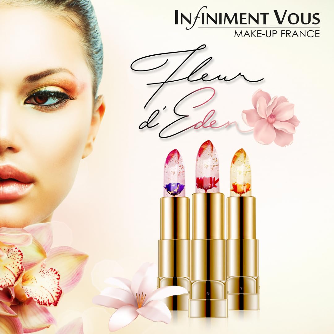 Infiniment Vous Long Lasting Matte Lipstick - Fleur D'Eden Transfer Proof Lip Color, French Makeup for Women, Hydrating Lip Balm | Perfect for Daily Wear, Date Night & Special Occasions
