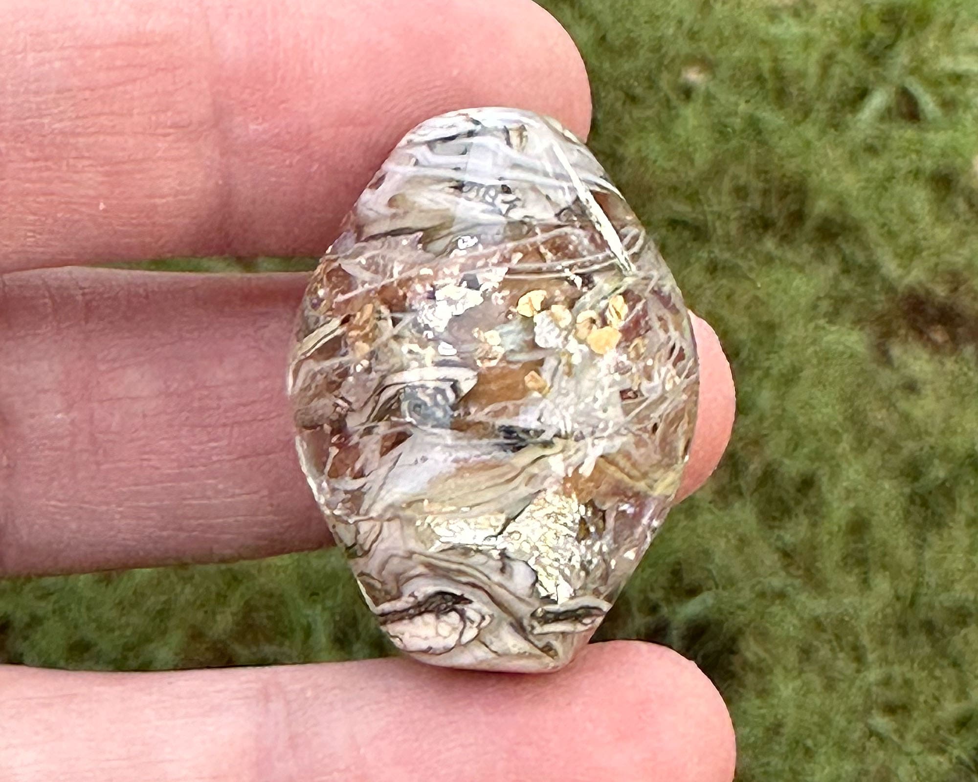 Handmade Silver Metal Organic Lampwork Focal Bead SRA - Perfect for Jewelry Making, DIY Crafts & Beading Projects