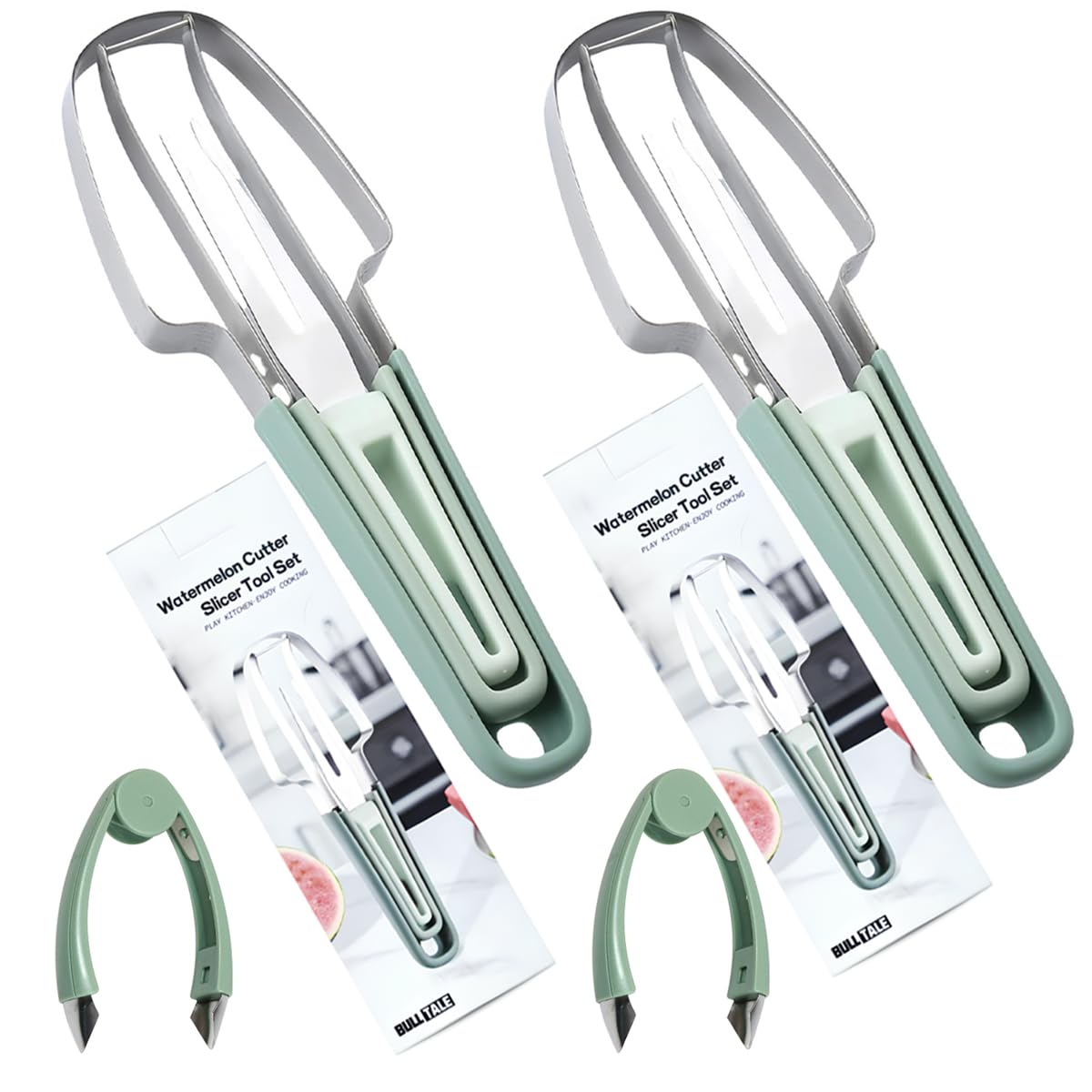 3-in-1 Watermelon Slicer & Fruit Carving Tool Set - Portable Melon Baller, Grape Cutter & Scoop for Camping, Kitchen & Picnics (2-Pack Combo) | Perfect for Summer BBQs, Fruit Salads & Party Platters