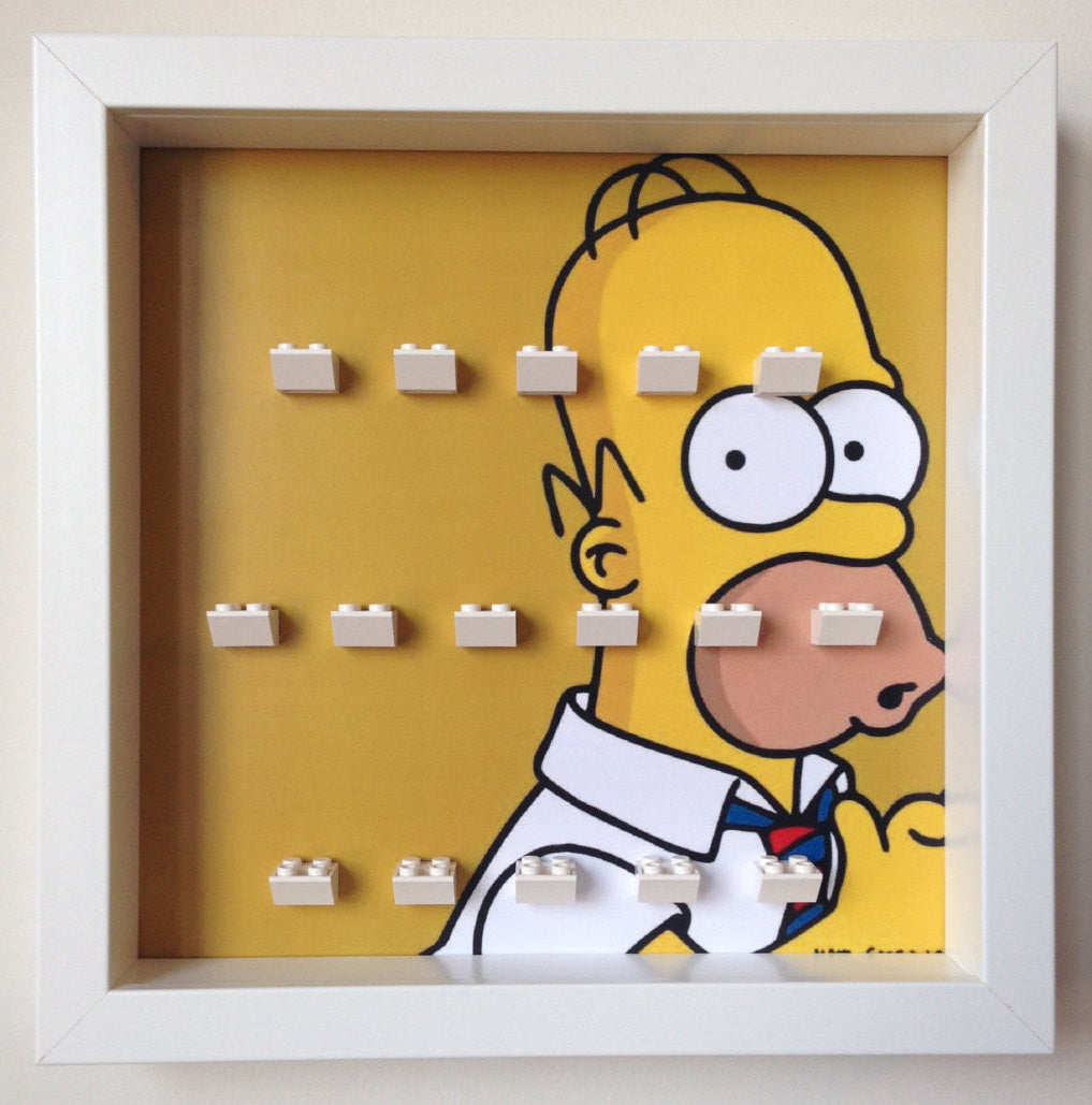 Official Homer Simpson LEGO® Minifigure Display Frame - Perfect for Collectors & LEGO® Enthusiasts | Showcase Your Minifigures at Home or Office
