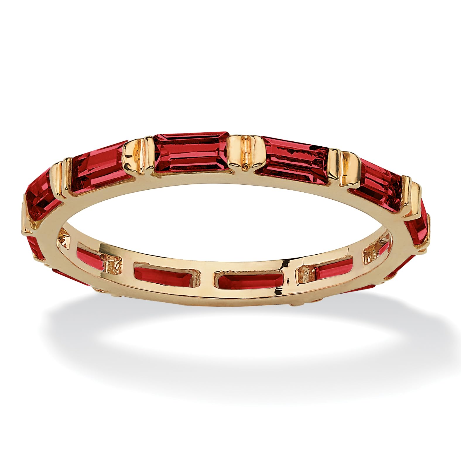 Palm Beach Jewelry Birthstone Eternity Band - 14K Gold Plated Stackable Ring for Women, Perfect for Anniversary Gifts, Mother's Day & Everyday Wear