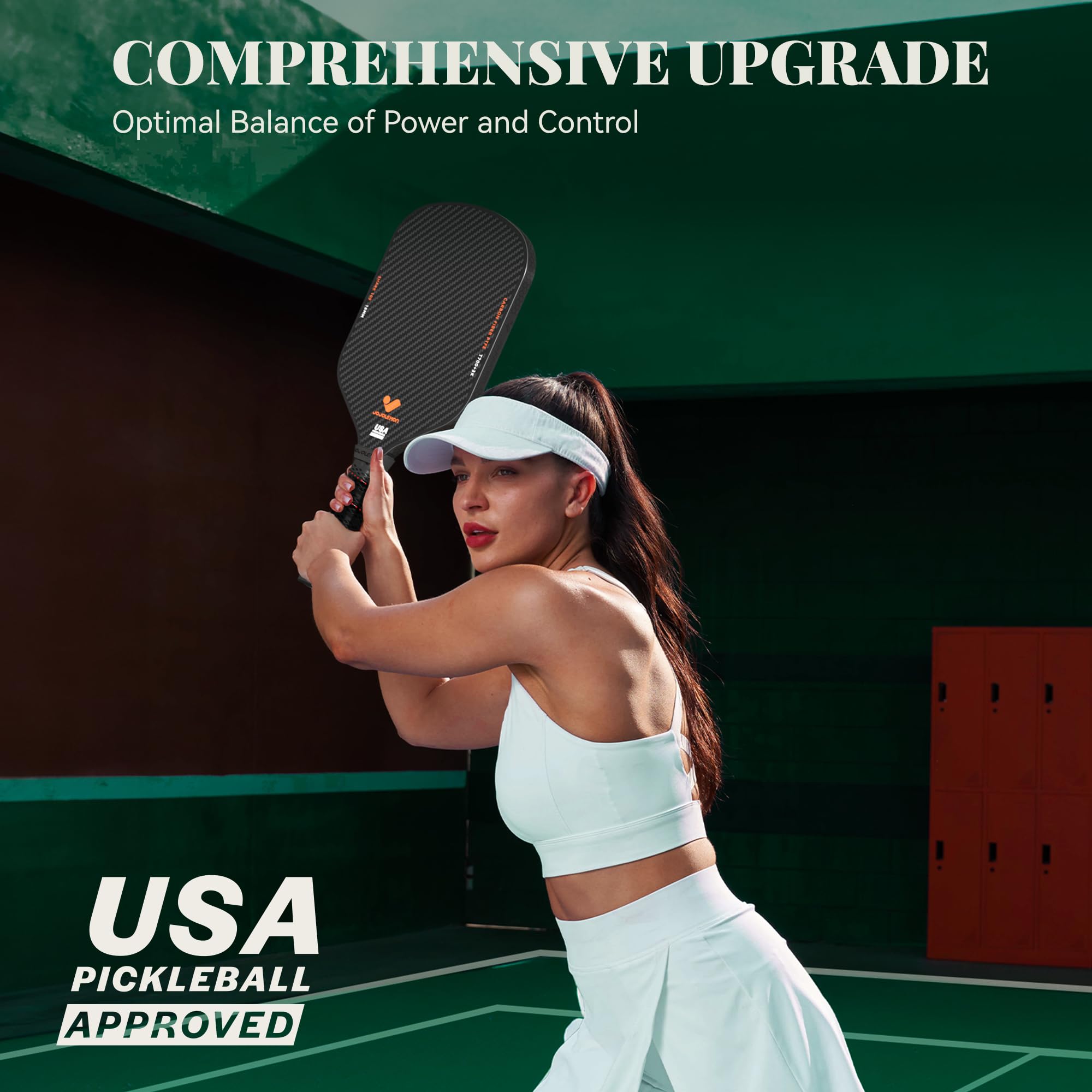 **Premium Carbon Fiber Pickleball Paddles - 16mm Shark Power Polymer Core for Ultimate Spin & Control | Perfect for Competitive Play & Outdoor Pickleball Games**