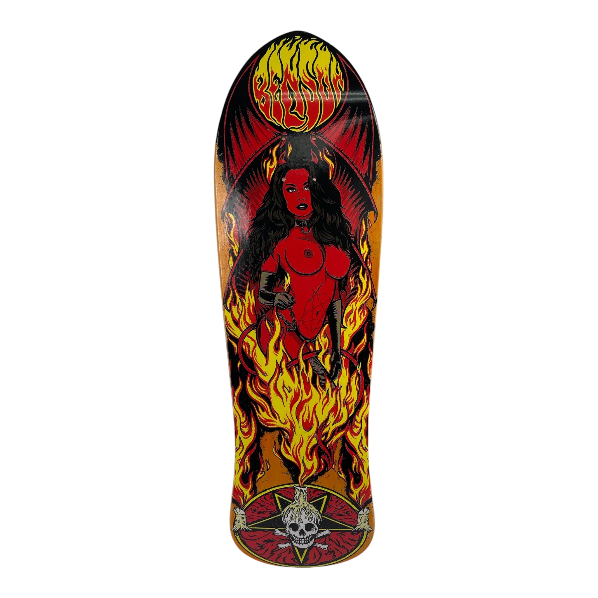 Benson Devil Woman Pro Deck - Death Skateboards CHANNEL POOL Shape 9.125 - Premium Skateboard for Street & Pool Skating